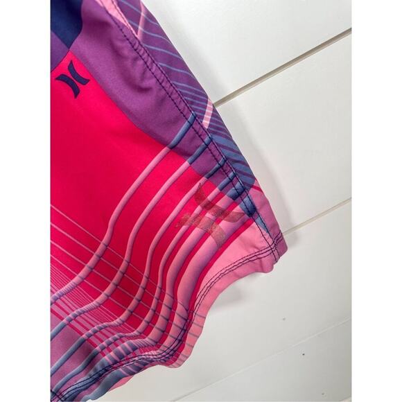 Hurley Men's Phantom Board Shorts Plaid Pink Purple Size 34, EUC - Picture 4 of 10